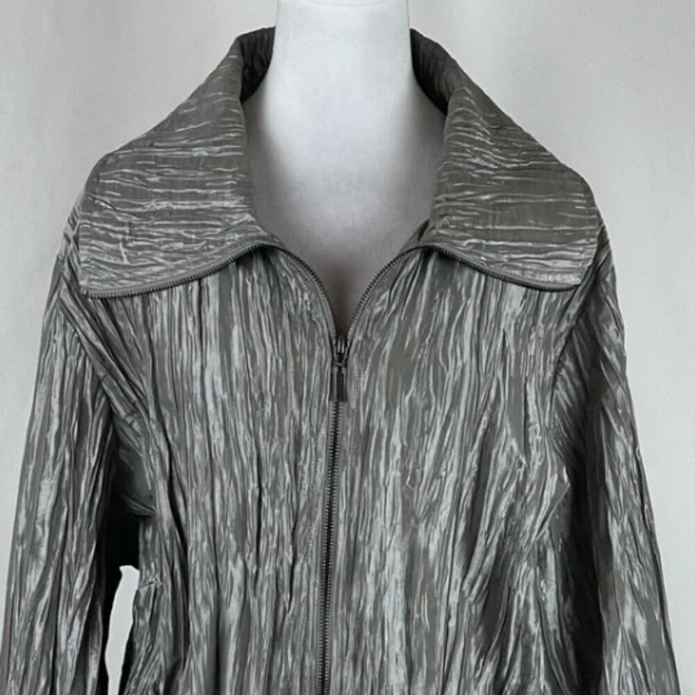 RUBY RD. WOMAN Metallic Silver Textured Jacket Size 24W PLUS NWOT - Picture 2 of 11